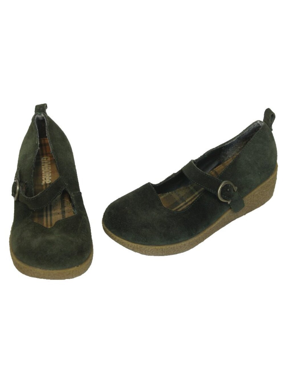 2007 Gymboree Equestrian Club Green Faux Suede Mary Jane Dress Shoes sz 1 Wedge